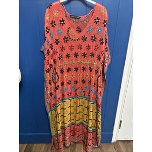 ZARA Woman Handmade Jeweled Embellished Maxi Dress Orange Yellow Size USA medium